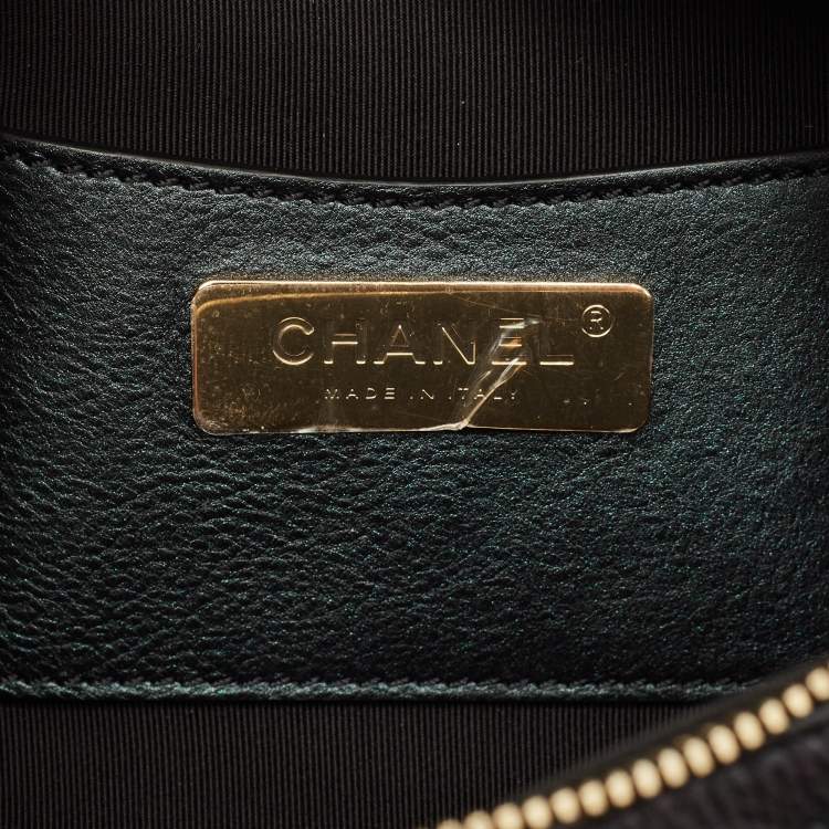 Pre Owned Chanel All About Waist Metallic Quilted Caviar Leather Belt Bag