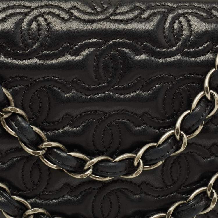 Pre Owned Chanel Jumbo Black CC Quilted Leather Flap Bag