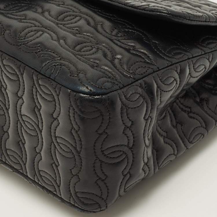 Pre Owned Chanel Jumbo Black CC Quilted Leather Flap Bag