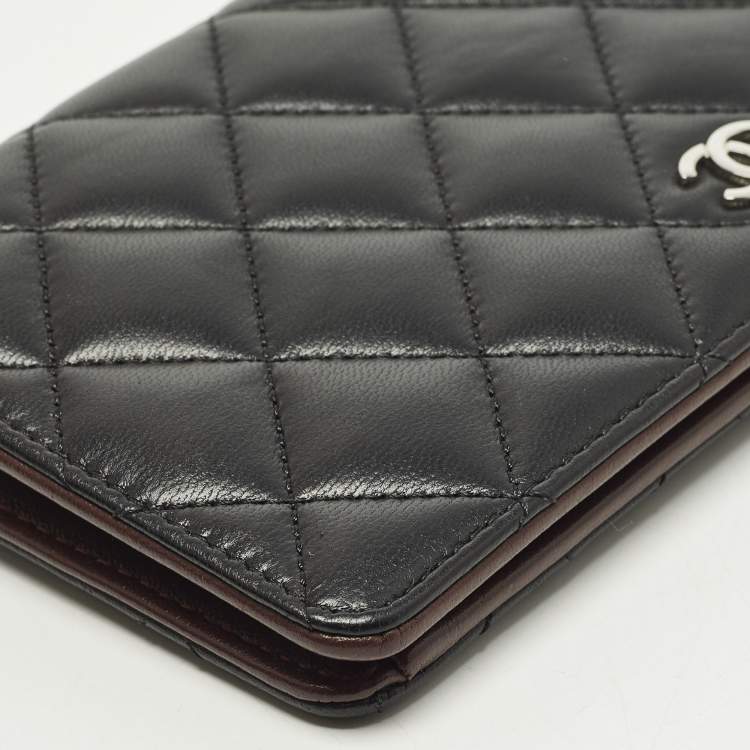 Pre Owned Chanel L Yen Black Quilted Leather Wallet