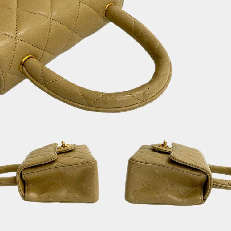 مملوكة مسبقًا Chanel Brown Lambskin Parent Child Kelly Set Top Handle Bag