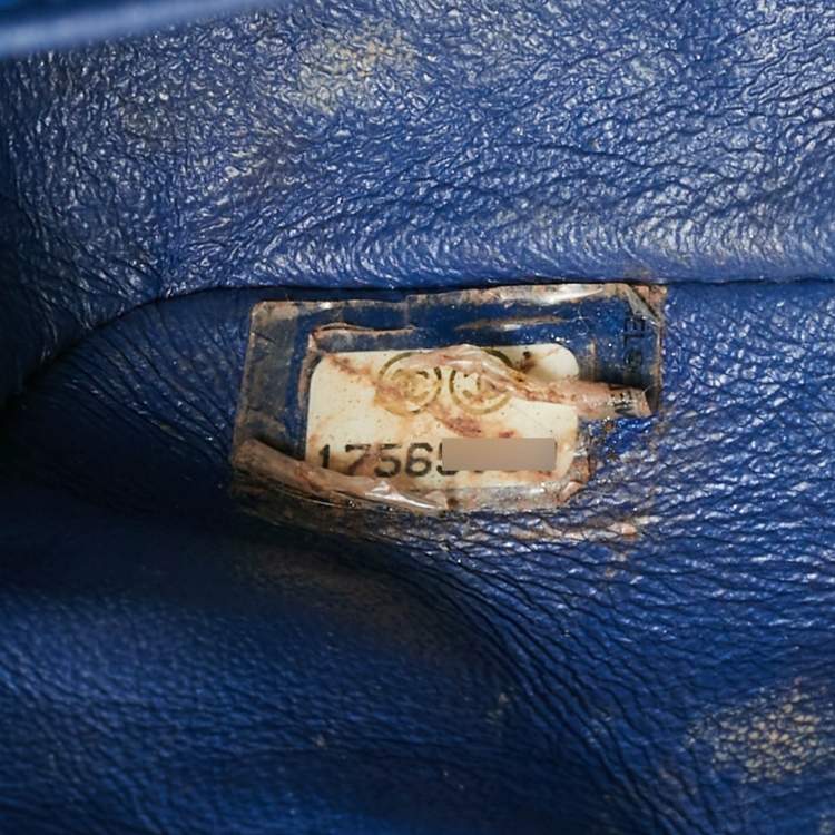 Pre Owned Chanel Square Classic Single Flap Mini Dark Teal Quilted Patent Leather Bag