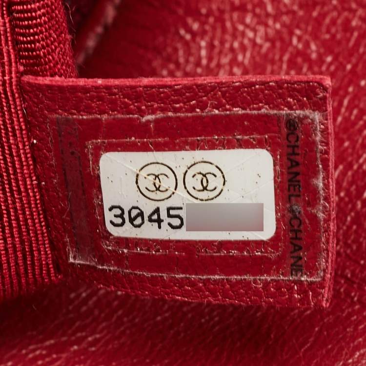 Pre Owned Chanel 19 Large Red Quilted Leather Flap Bag