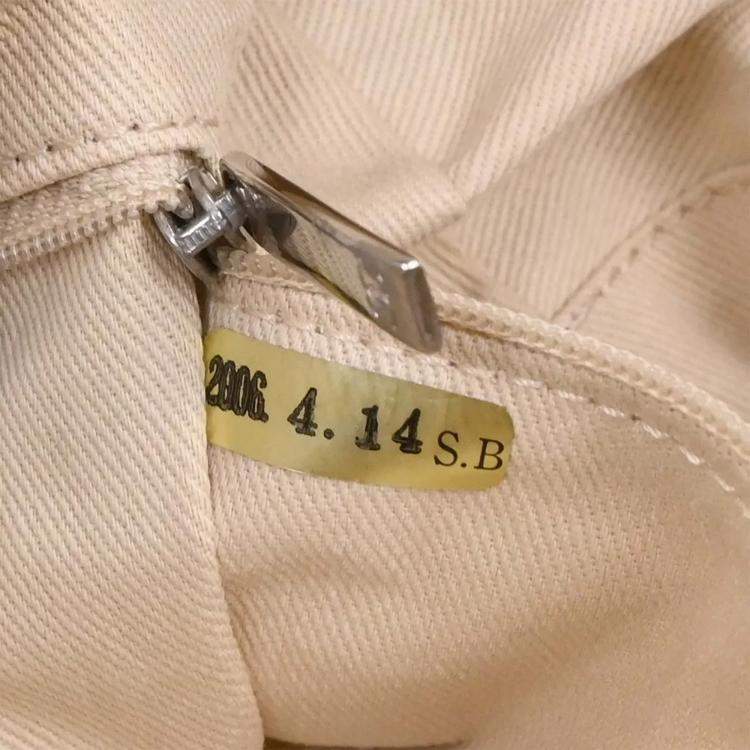 Pre Owned Chanel Navy Denim Luxury Line Bowling Bag Handbag