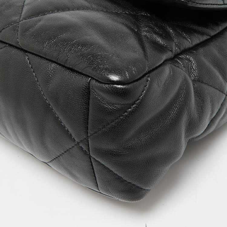Pre Owned Chanel 19 Large Black Quilted Leather Flap Bag