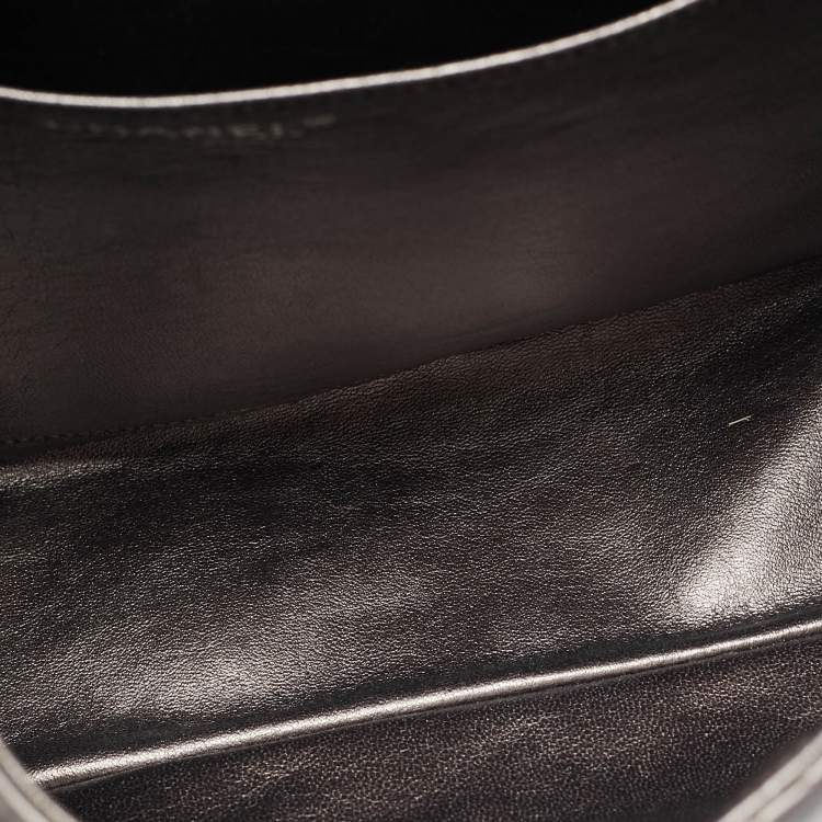 Pre Owned Chanel Classic Single Maxi Metallic Quilted Leather Flap Bag