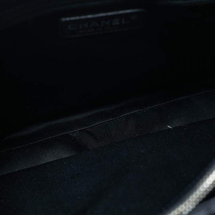 Pre Owned Chanel GST Black Quilted Caviar Leather Shopper Tote