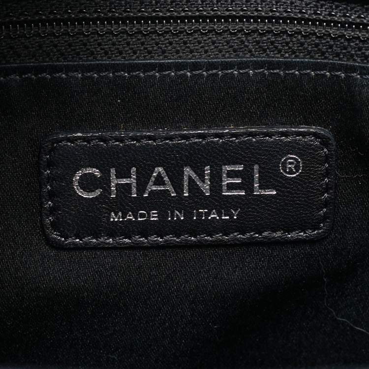 Pre Owned Chanel GST Black Quilted Caviar Leather Shopper Tote