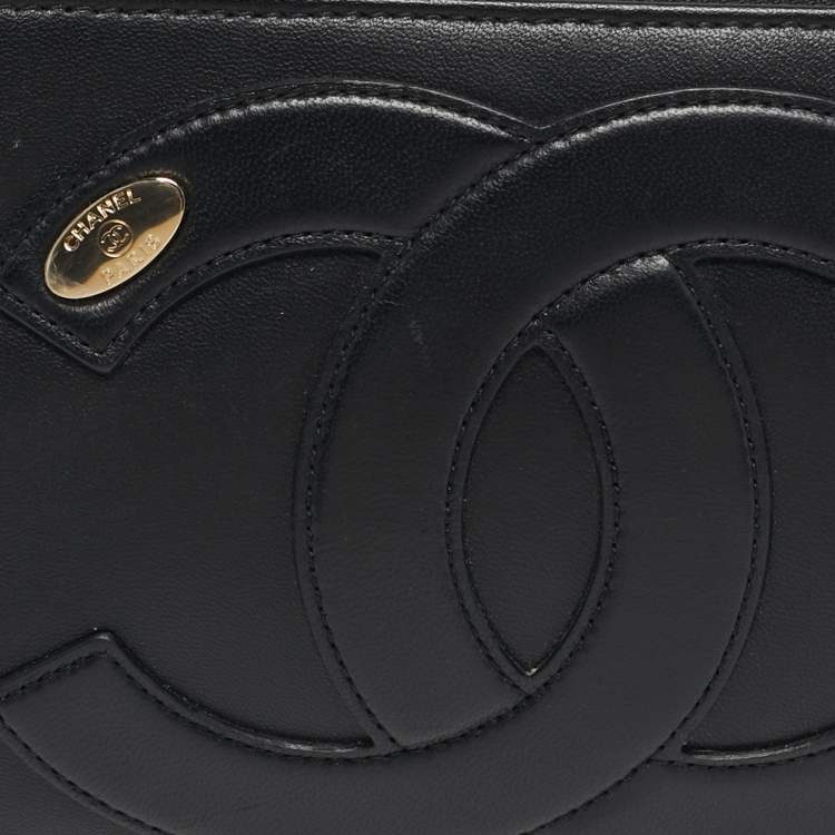 مملوكة مسبقًا Chanel CC Mania Double Zip Black Leather Waist Belt Bag