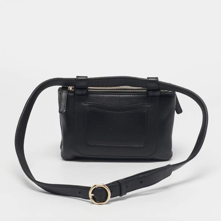 مملوكة مسبقًا Chanel CC Mania Double Zip Black Leather Waist Belt Bag