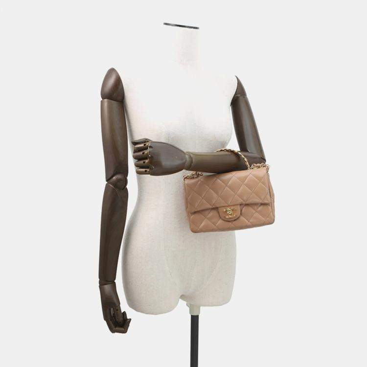 Pre Owned Chanel Matelasse Coco Mark Small Handbag In Shiny Lambskin