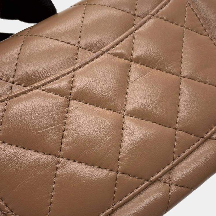 Pre Owned Chanel Matelasse Coco Mark Small Handbag In Shiny Lambskin