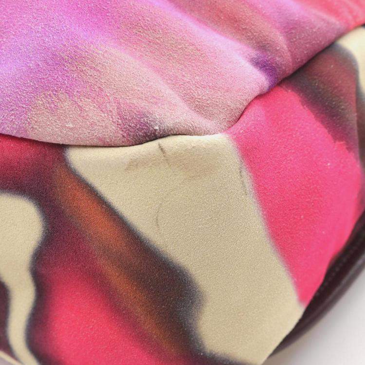 Pre Owned Chanel Coco Mark Multicolor Suede Shoulder Bag 