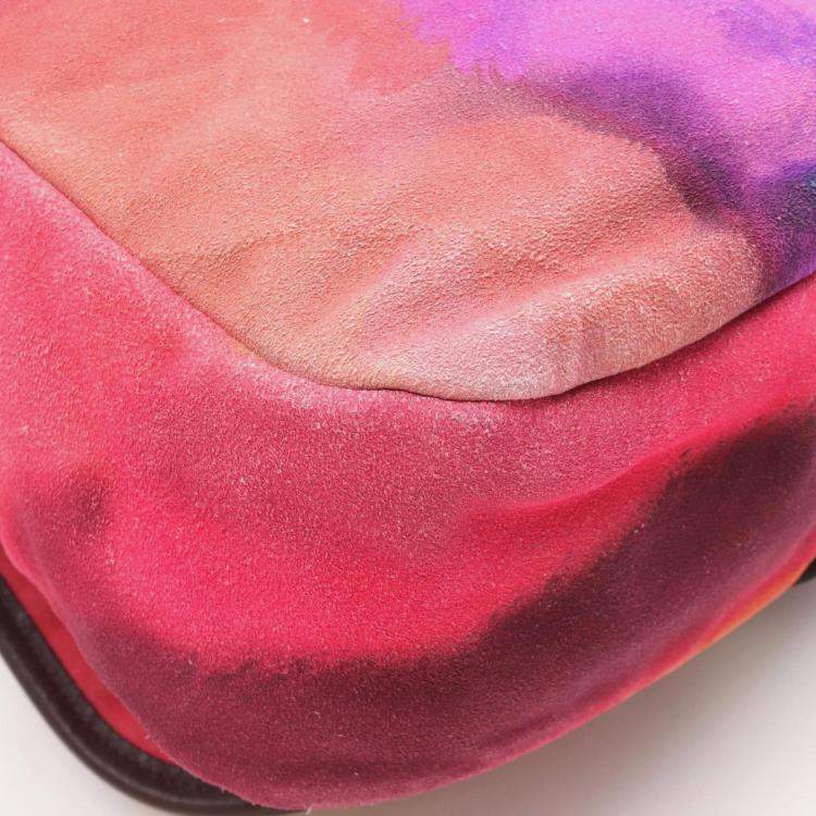 Pre Owned Chanel Coco Mark Multicolor Suede Shoulder Bag 