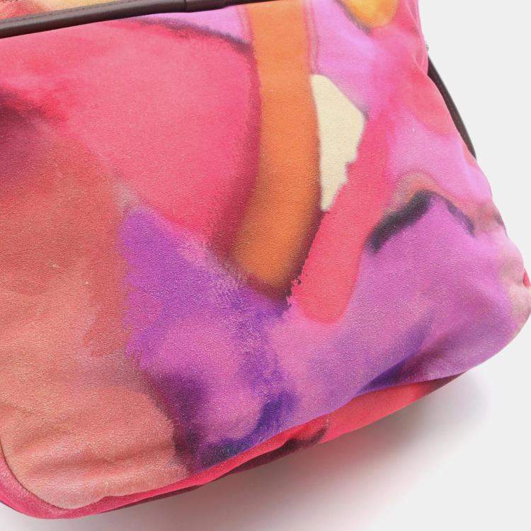 Pre Owned Chanel Coco Mark Multicolor Suede Shoulder Bag 