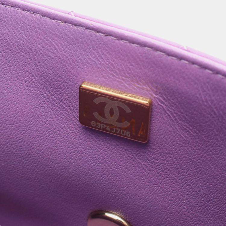 مملوكة مسبقًا Chanel Mini Matelasse 20 Shoulder Bag Leather Purple