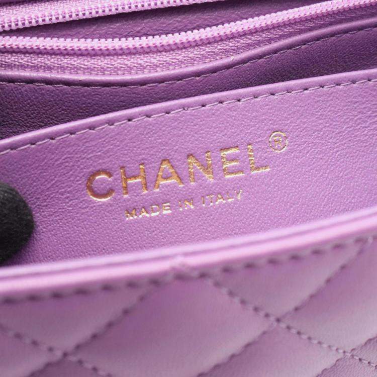 مملوكة مسبقًا Chanel Mini Matelasse 20 Shoulder Bag Leather Purple