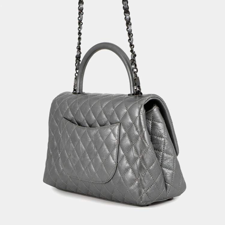مملوكة مسبقًا Chanel Matelasse Handbag With Coco Mark And Handle In Calf Leather