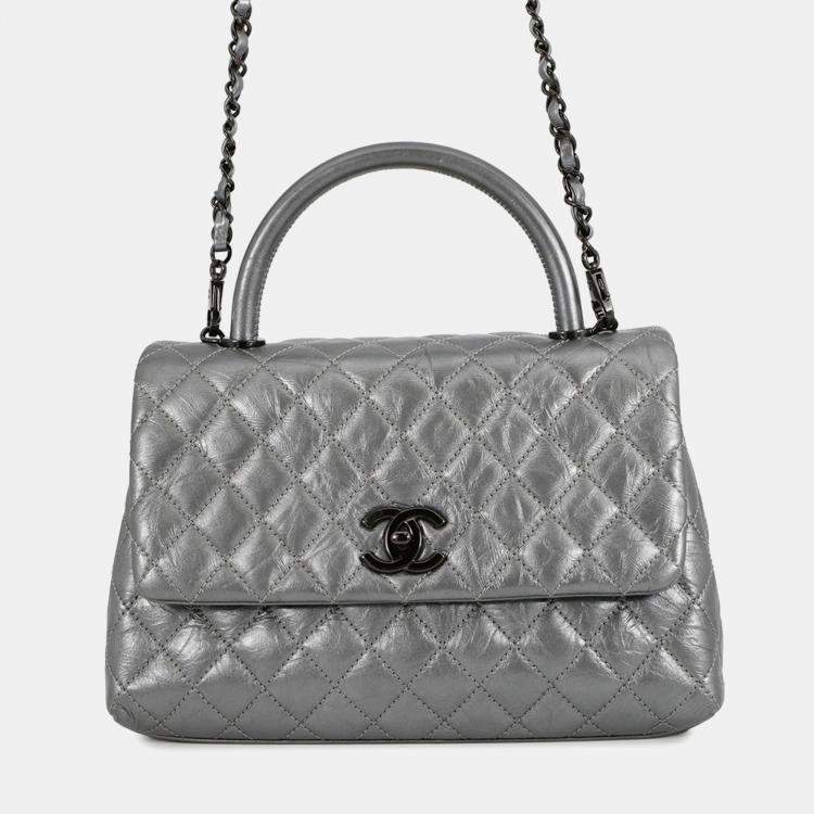 مملوكة مسبقًا Chanel Matelasse Handbag With Coco Mark And Handle In Calf Leather