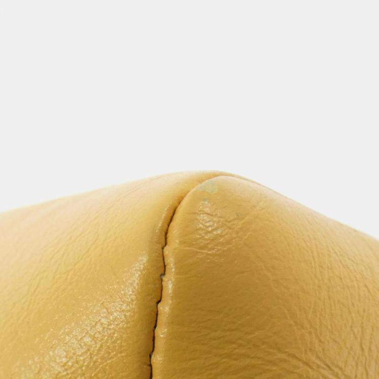 Pre Owned Chanel 31 Line Yellow Leather Handbag