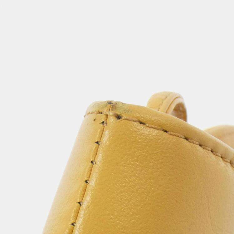 Pre Owned Chanel 31 Line Yellow Leather Handbag