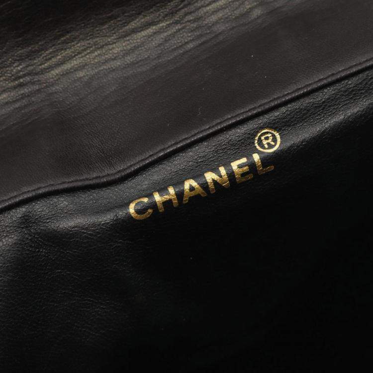 Pre Owned Chanel Matelasse Backpack Lambskin Sheepskin Black