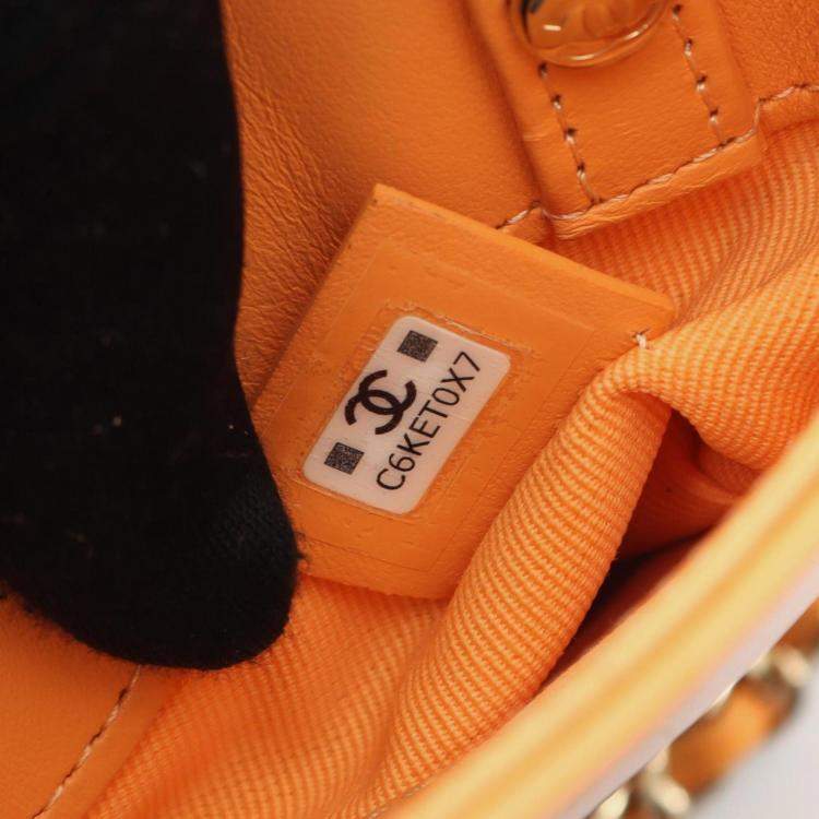Pre Owned Chanel Chanel 31 Nano Shoulder Bag Leather Orange