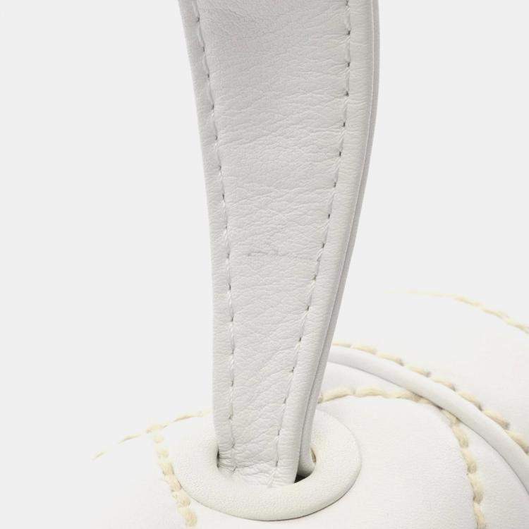 Pre Owned Chanel Wild Stitch Handbag Leather White