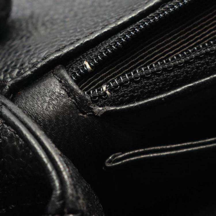 Pre Owned Chanel Matelasse Handbag In Caviar Grained Calfskin Black