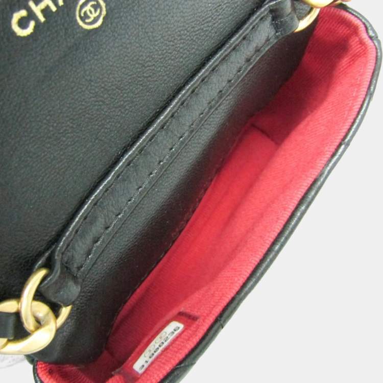 مملوكة مسبقًا Chanel Chanel 19 Chain Belt Bag Leather Fanny Pack Black