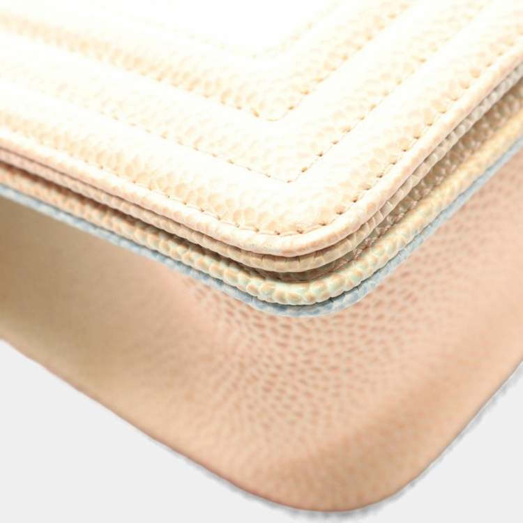 مملوكة مسبقًا Chanel Boy Chanel Small Shoulder Bag In Grained Calfskin Caviar Pink Multicolor