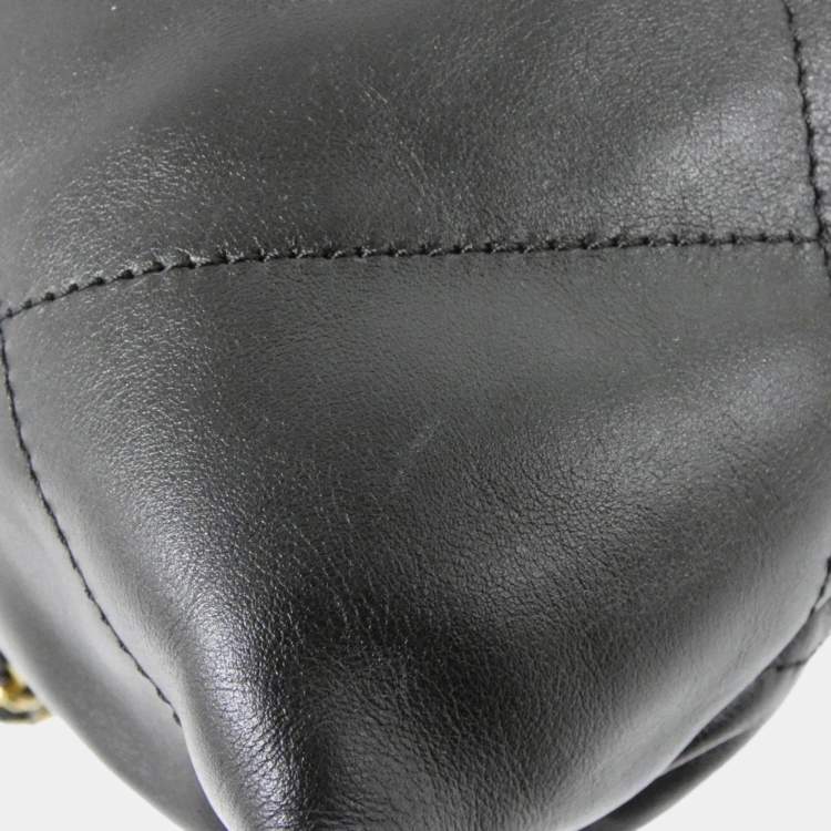Pre Owned Chanel 22 Line Black Leather Backpack