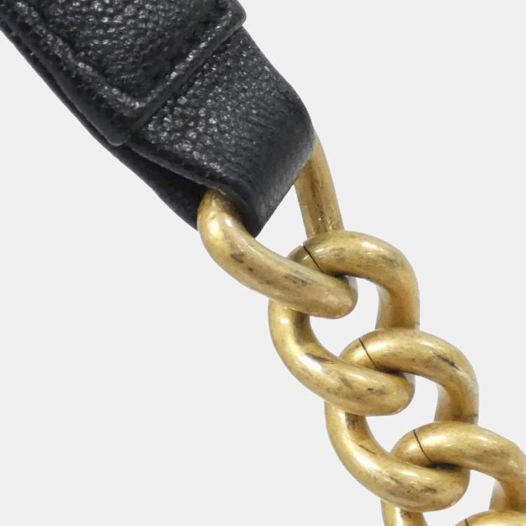 Pre Owned Chanel Boy Line Black Calf Leather Shoulder Bag