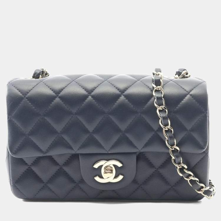 مملوكة مسبقًا Chanel Mini Matelasse 20 Shoulder Bag In Lambskin Navy Blue