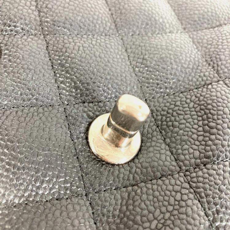 Pre Owned Chanel Double Flap Cc Coco Mark Matelasse Quilted 30 Bag With Chain Crossbody Chain Bag Shoulder Caviar Skin Black