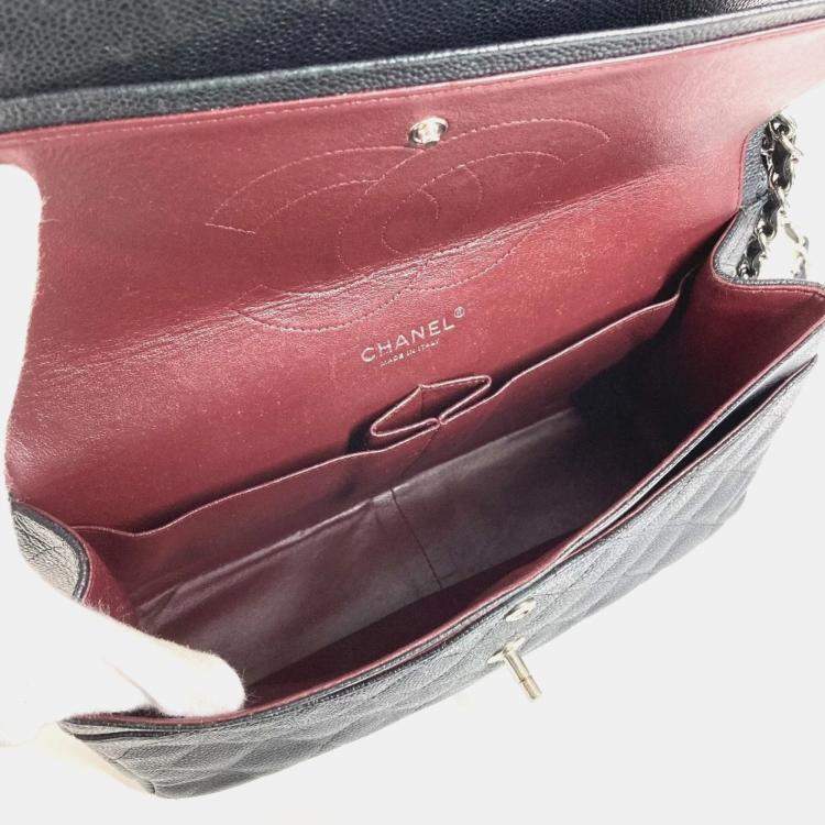 Pre Owned Chanel Double Flap Cc Coco Mark Matelasse Quilted 30 Bag With Chain Crossbody Chain Bag Shoulder Caviar Skin Black