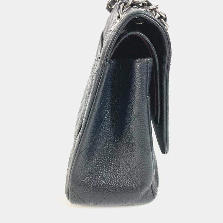 Pre Owned Chanel Double Flap Cc Coco Mark Matelasse Quilted 30 Bag With Chain Crossbody Chain Bag Shoulder Caviar Skin Black