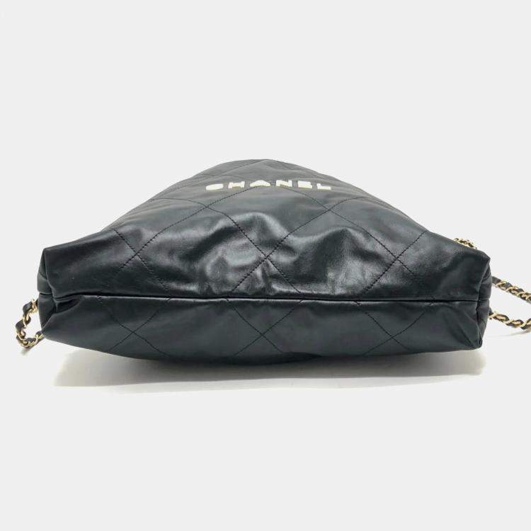 Pre Owned Chanel Chanel22 Chain Bag 2-Way Daypack/Backpack Leather Black
