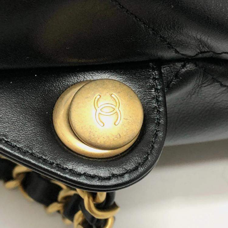 Pre Owned Chanel Chanel22 Chain Bag 2-Way Daypack/Backpack Leather Black