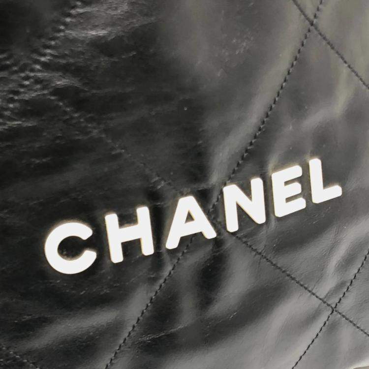Pre Owned Chanel Chanel22 Chain Bag 2-Way Daypack/Backpack Leather Black