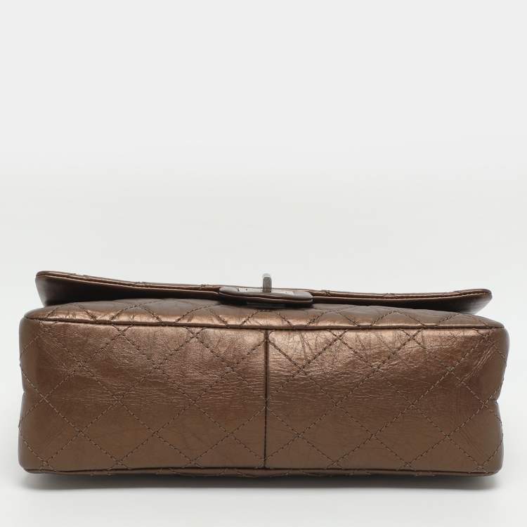 Pre Owned Chanel Reissue 226 Bronze Quilted Caviar Leather Flap Bag