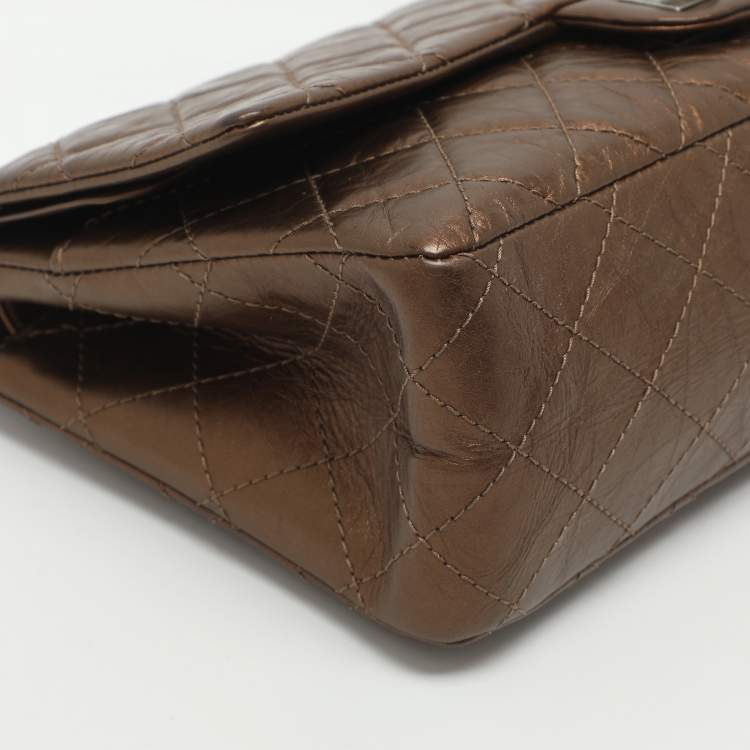 Pre Owned Chanel Reissue 226 Bronze Quilted Caviar Leather Flap Bag