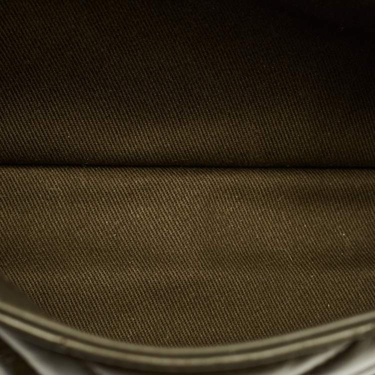 Pre Owned Chanel Coco Small Olive Green Aged Lather Top Handle Bag