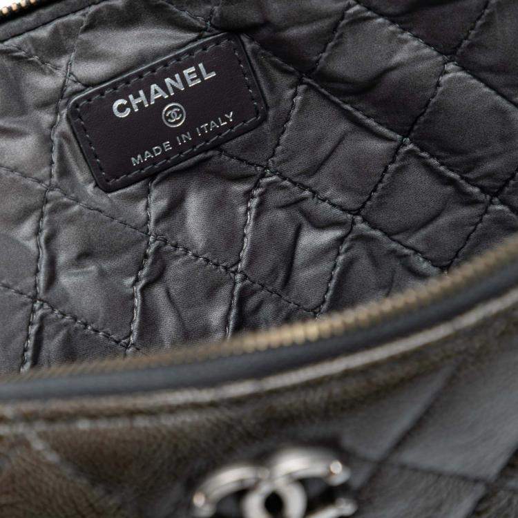 Pre Owned Chanel Large Crinkled Patent O Case Clutch