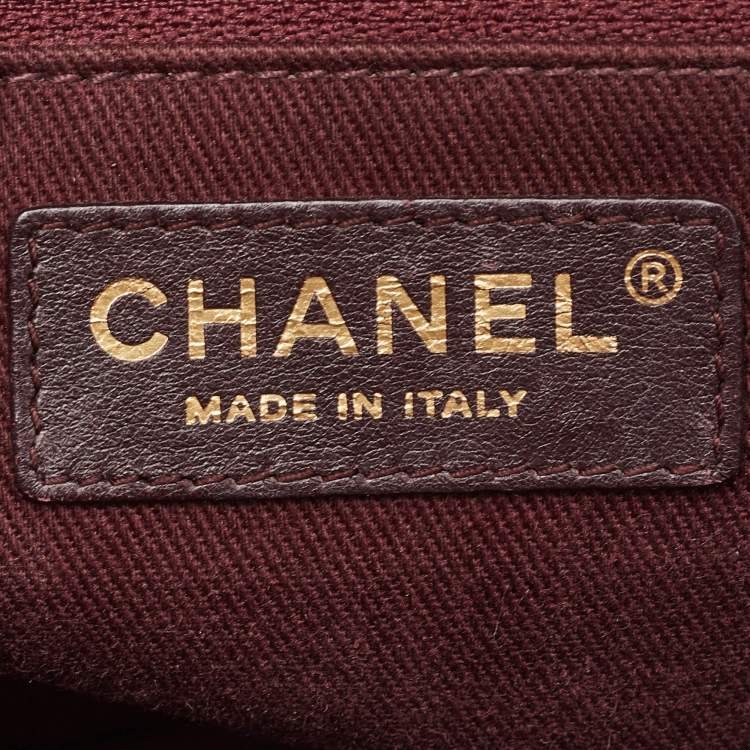 Pre Owned Chanel Coco Curve Beige Leather Vanity Case Bag