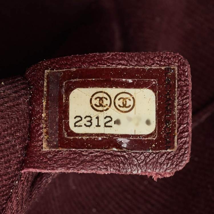 Pre Owned Chanel Coco Curve Beige Leather Vanity Case Bag