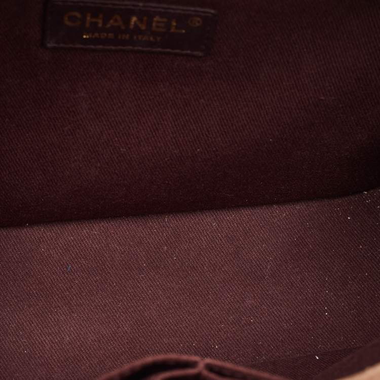 Pre Owned Chanel Coco Curve Beige Leather Vanity Case Bag