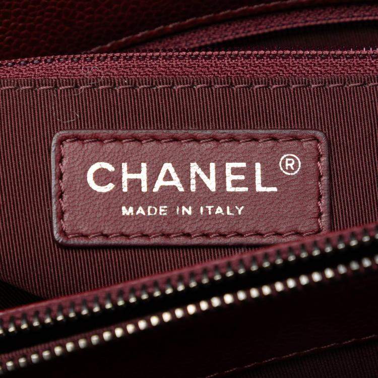 Pre Owned Chanel Red Large CC Quilted Caviar City Shopping Tote