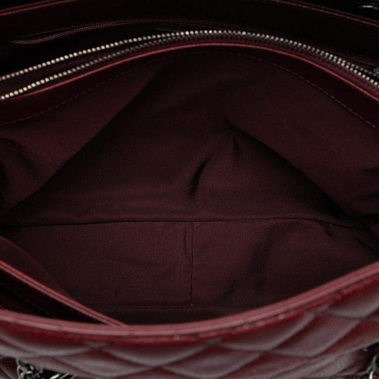 Pre Owned Chanel Red Large CC Quilted Caviar City Shopping Tote
