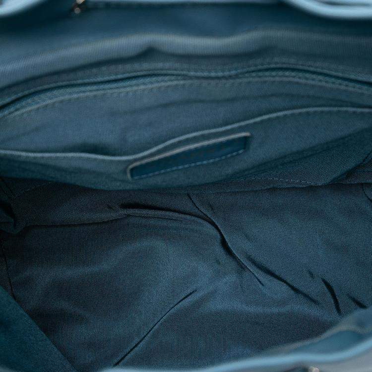 Pre Owned Chanel Blue Chevron Lambskin Urban Spirit Backpack